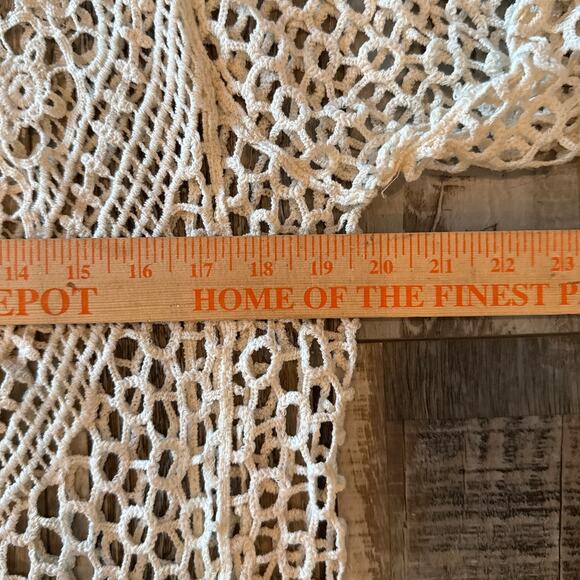 Rebellion Crochet Open Front Cardigan Small Floral Lace Bohemian Festival Dainty - Picture 6 of 8